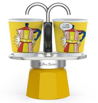 Bialetti Mini Express Lichtenstein + 2 Espressobecher